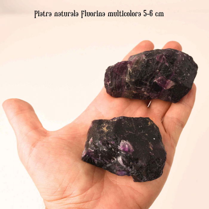 Fluorina Multicolora Bruta Naturala 7-8 cm - Cadoul Perfect pentru Meditatie, Decor si Colectionari - Piatra Semipretioasa pentru Vindecare si Echilibru [2]