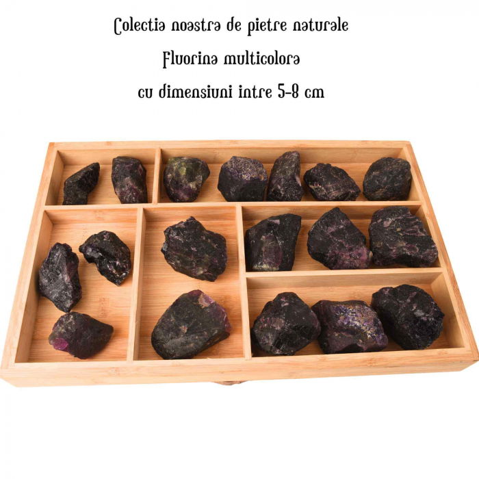 Fluorina Multicolora Bruta Naturala 7-8 cm - Cadoul Perfect pentru Meditatie, Decor si Colectionari - Piatra Semipretioasa pentru Vindecare si Echilibru [5]