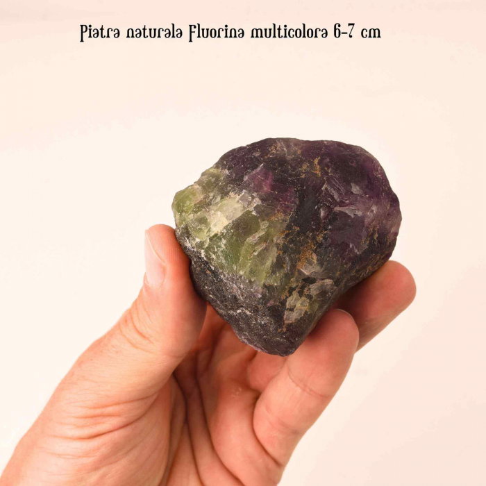 Fluorina Multicolora Bruta Naturala 7-8 cm - Cadoul Perfect pentru Meditatie, Decor si Colectionari - Piatra Semipretioasa pentru Vindecare si Echilibru [2]