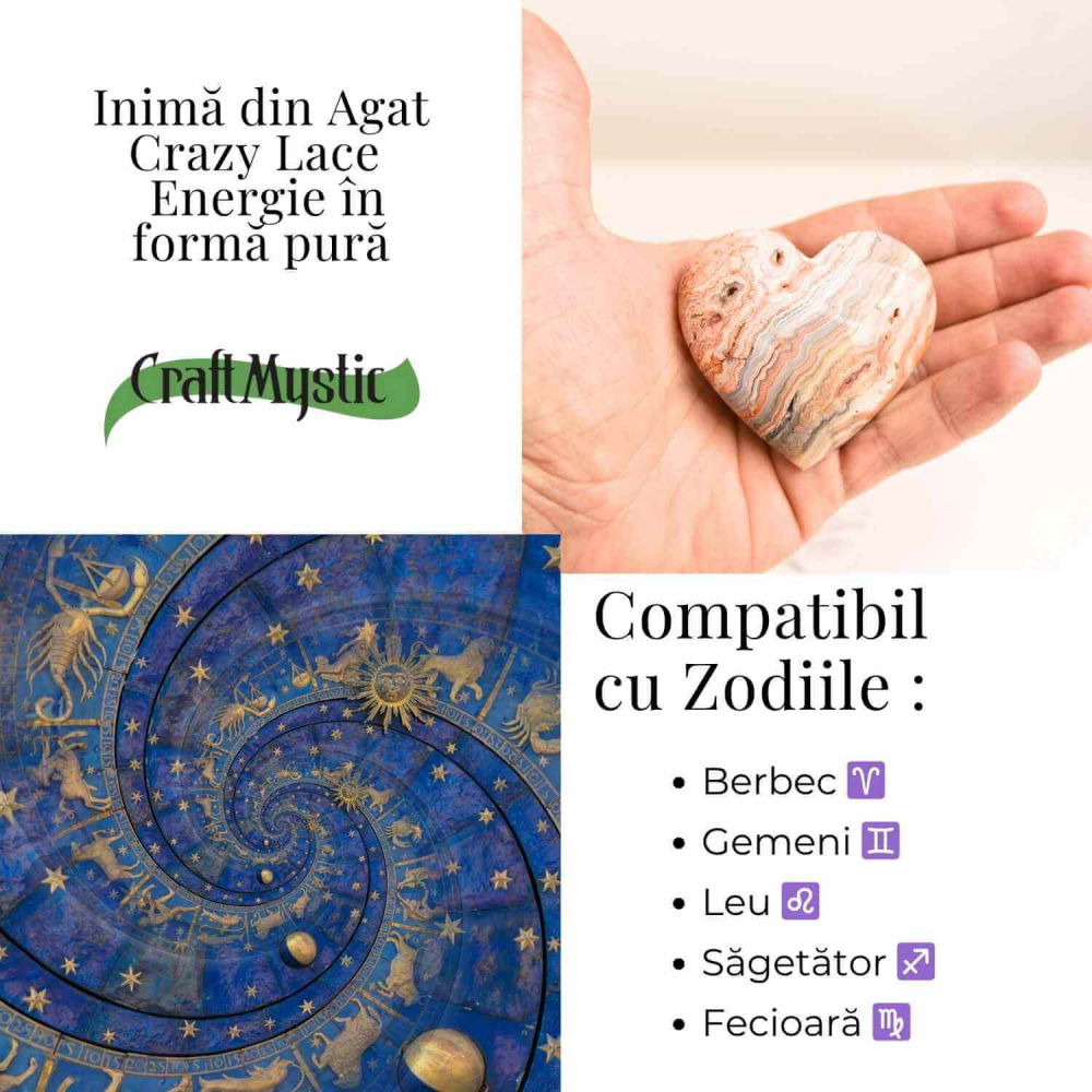 Inima din Crazy Lace Agat – Energie, Echilibru si Vitalitate [4]