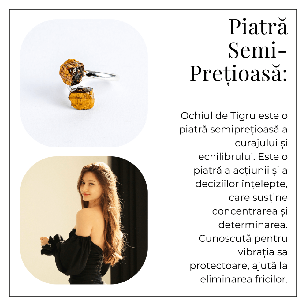 Protectie in fiecare zi – Inel dublu Ochi de tigru natural in forma bruta [6]