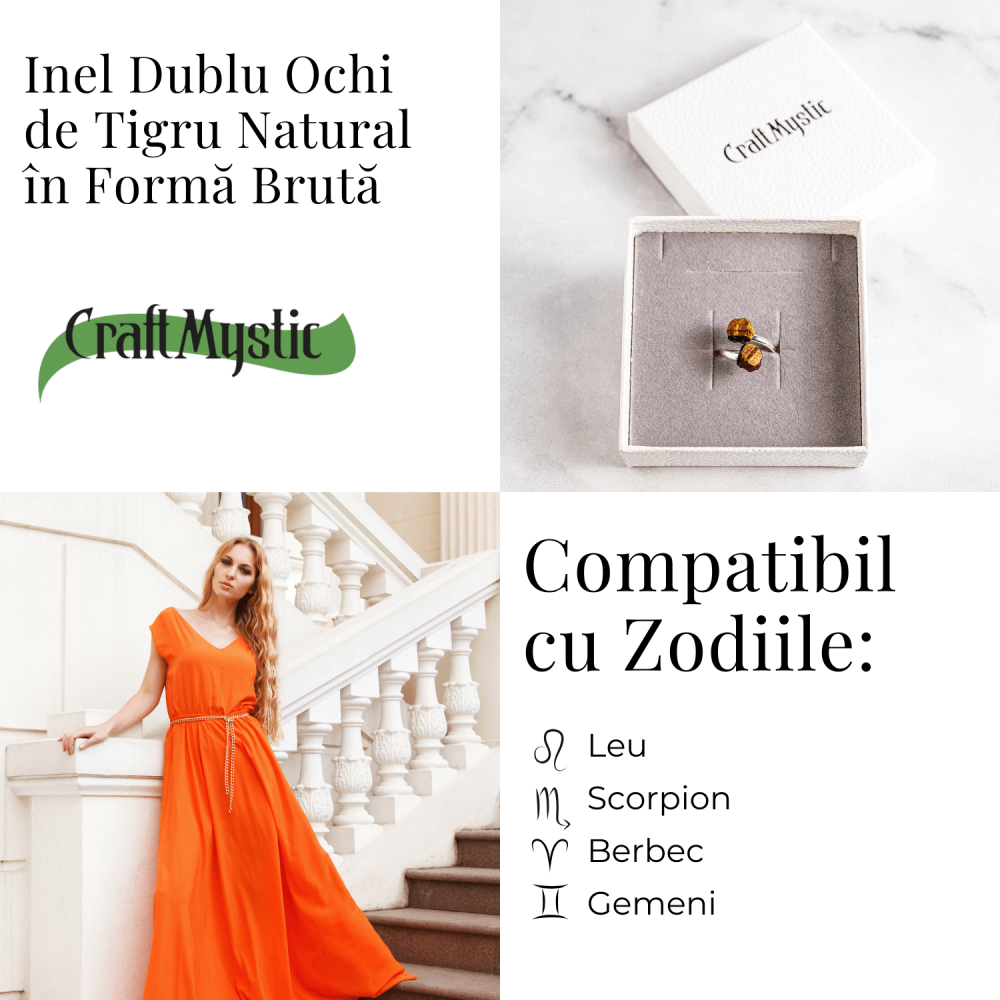 Protectie in fiecare zi – Inel dublu Ochi de tigru natural in forma bruta [5]