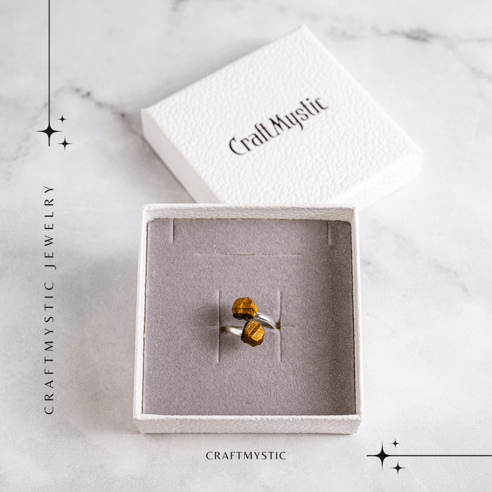 Protectie in fiecare zi – Inel dublu Ochi de tigru natural in forma bruta [8]