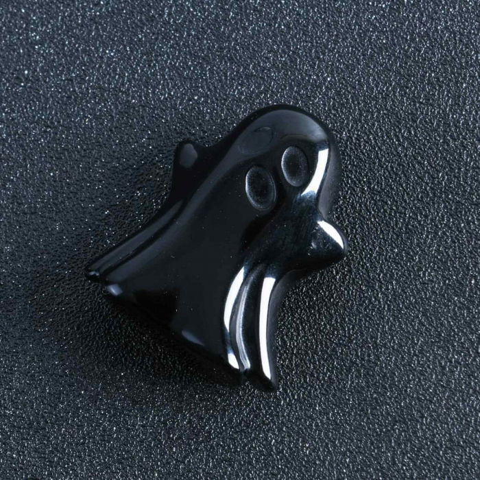 Figurina 3.5 cm in forma de fantoma din piatra semipretioasa Cuart Roz, sculptata manual [4]