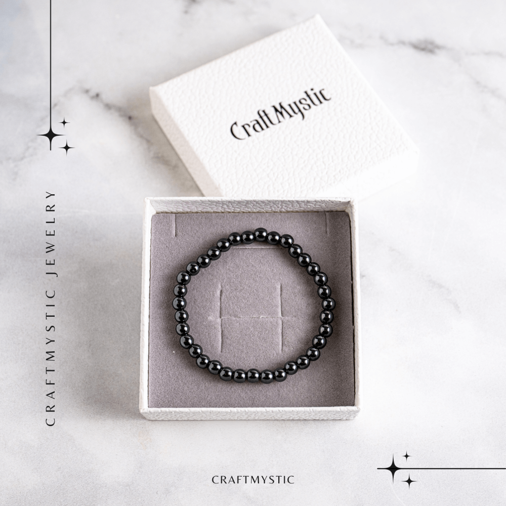 Putere si claritate – Bratara elastica cu pietre de hematit 6 mm [7]