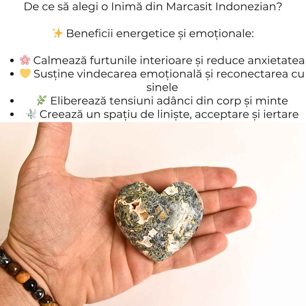 Inima care linisteste furtunile – Marcasit indonezian sculptat manual [3]