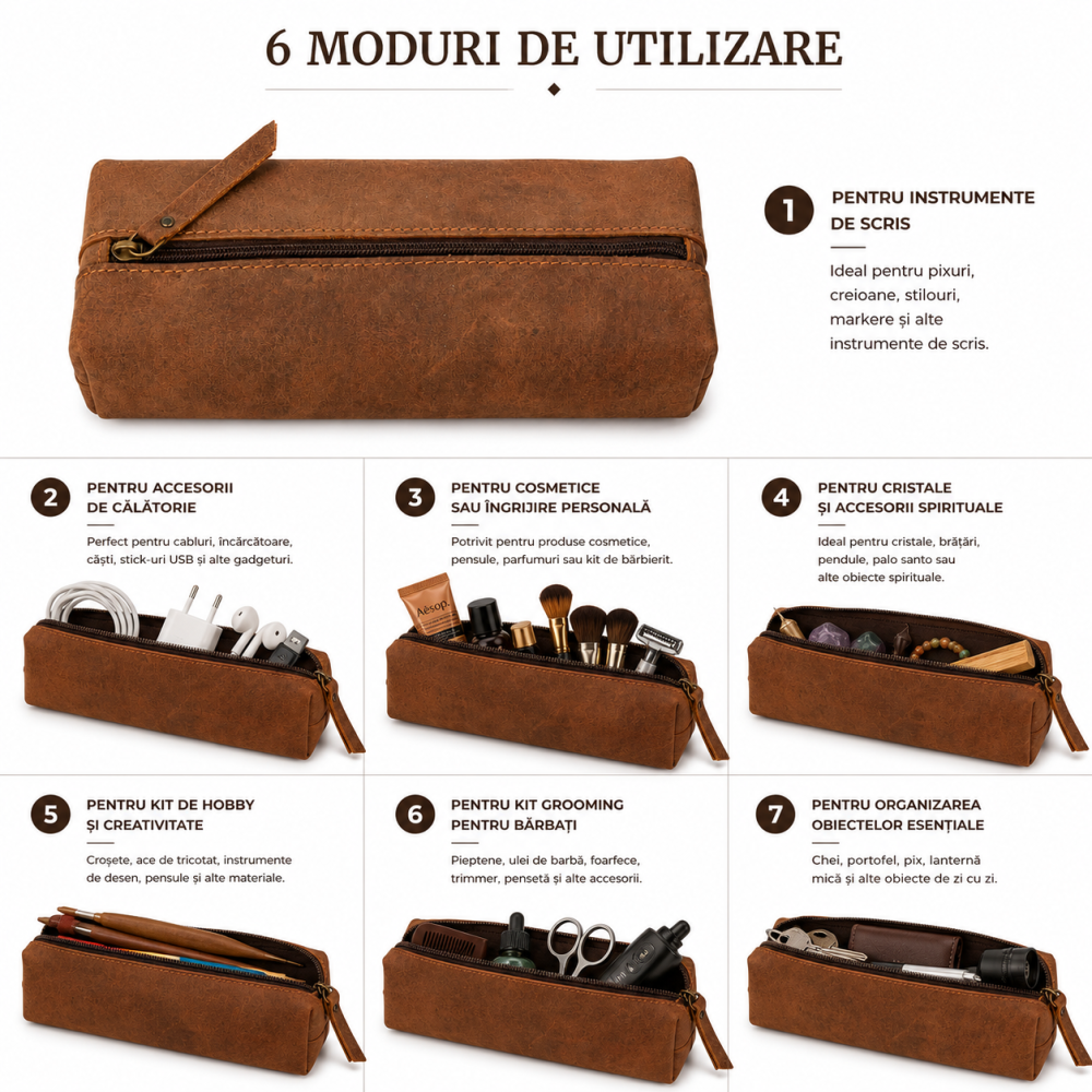 Penar / Organizator din Piele Naturala Dreptunghiular – Organizare Eleganta si Practica pentru Zi de Zi [4]