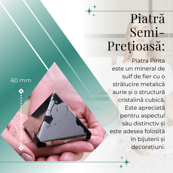 Piramida Sculptata Manual 60mm din Piatra Pirita Naturala [2]