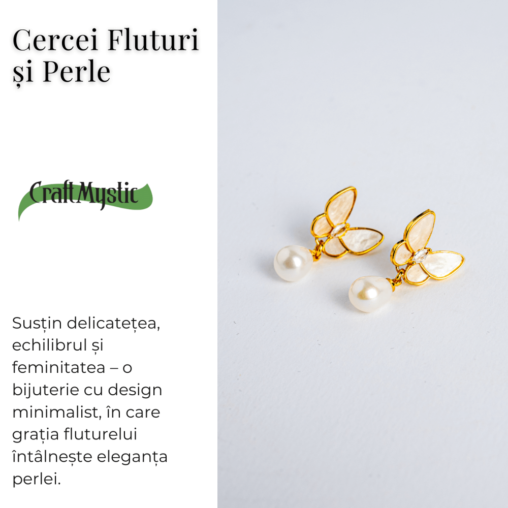 Eleganta delicata – Cercei fluturi si perle [4]