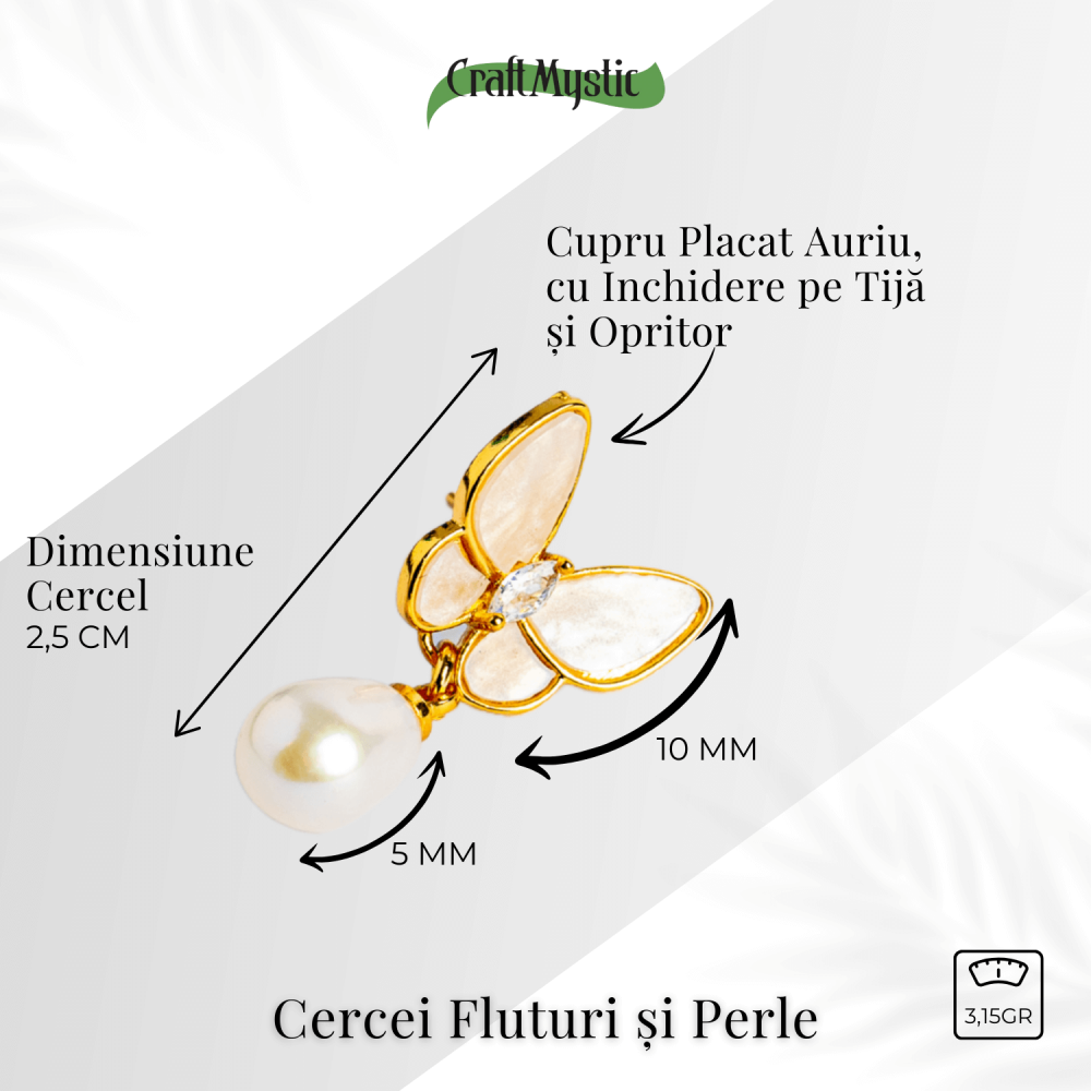 Eleganta delicata – Cercei fluturi si perle [3]