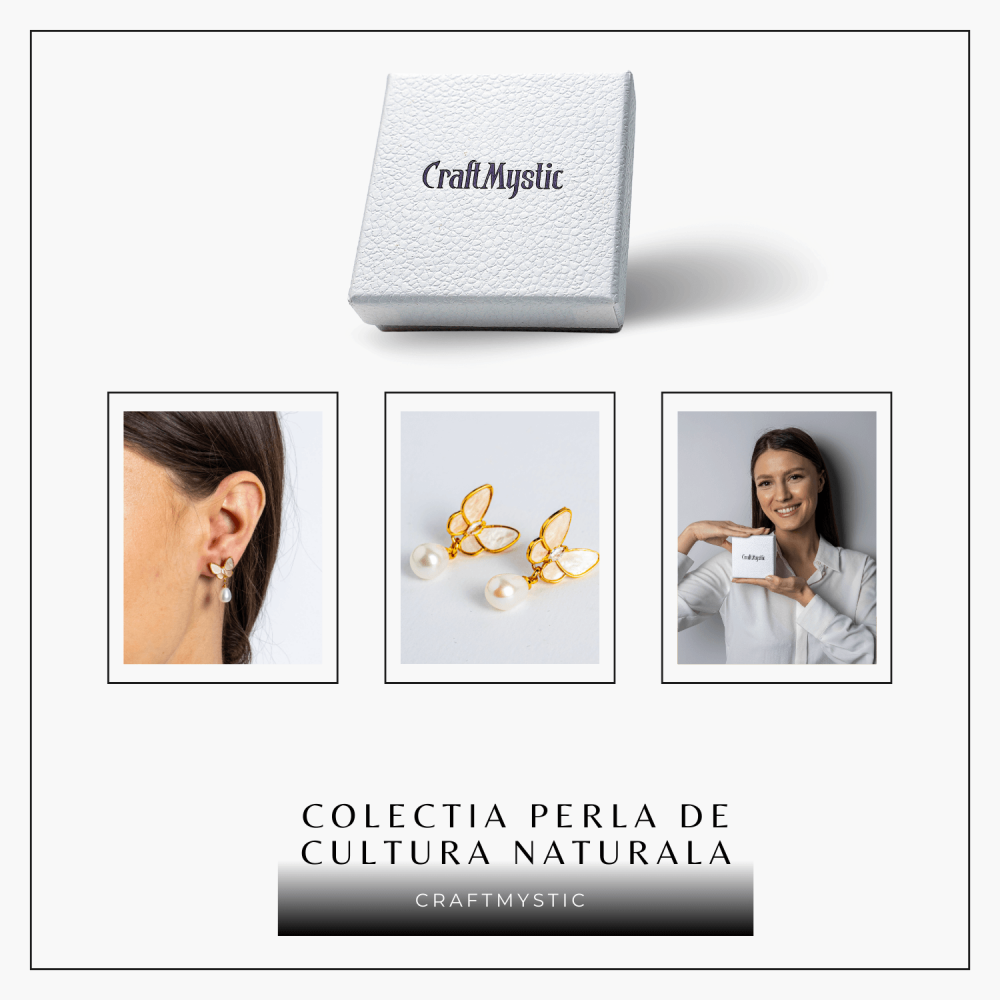 Eleganta delicata – Cercei fluturi si perle [6]