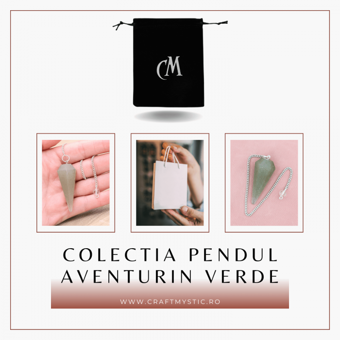 Pendul de Radiestezie cu Varf de Aventurin Verde Natural 45 mm [8]