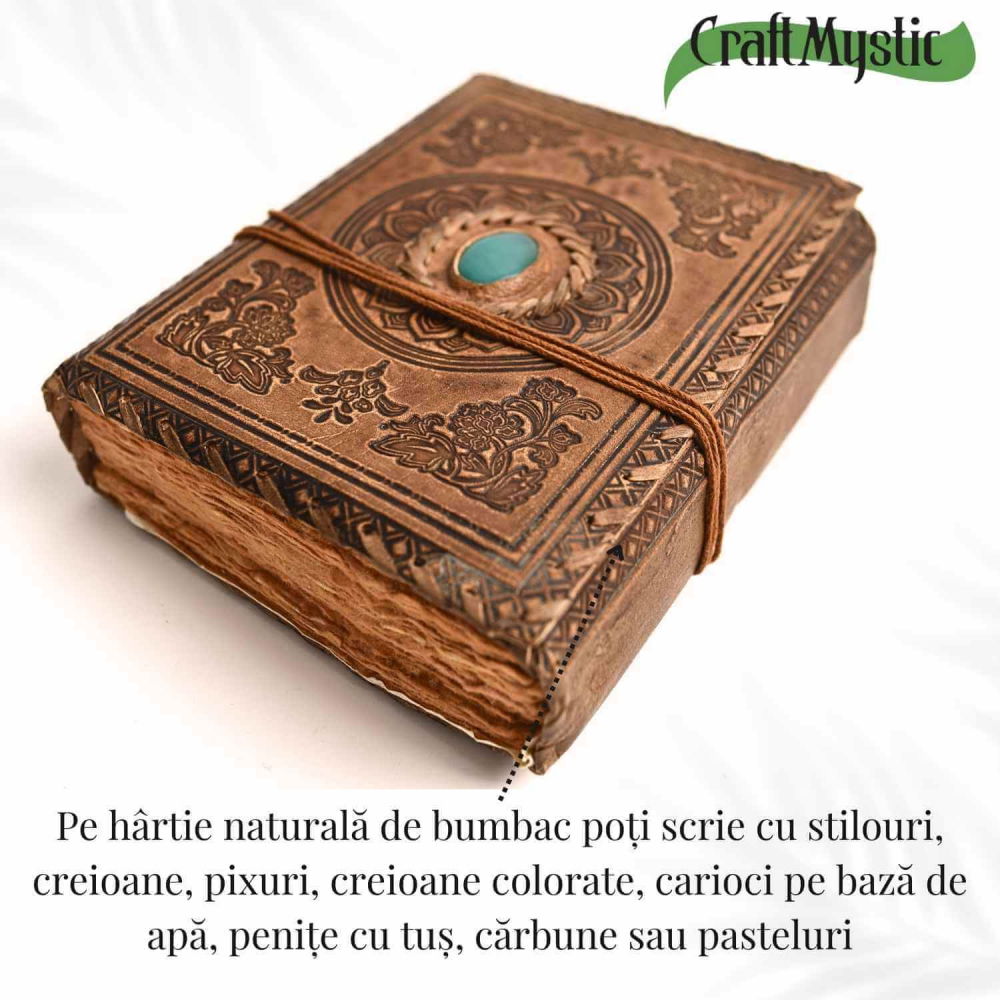Jurnal piele naturala cu aventurin verde – Creativitate si energie pozitiva [2]