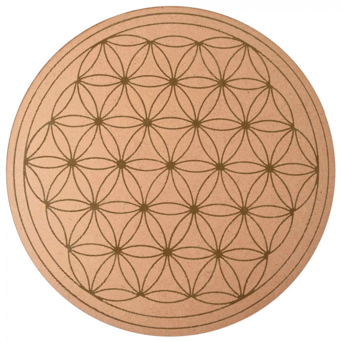 Grila din Placaj pentru Cristale cu Modelul Florii Vietii, Diametru 29 cm [1]