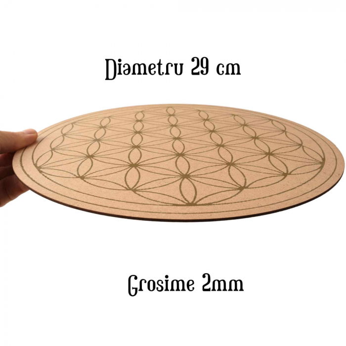 Grila din Placaj pentru Cristale cu Modelul Florii Vietii, Diametru 29 cm [2]