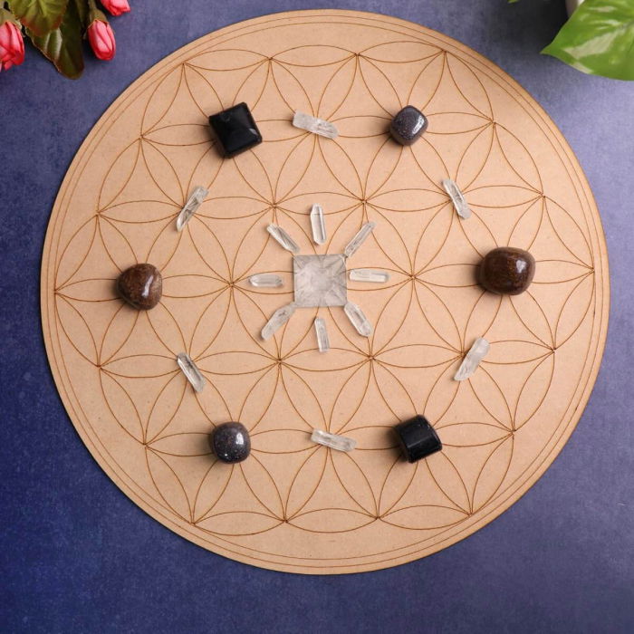 Grila de Cristale din MDF cu Simbolul Florii Vietii - 30 cm [4]