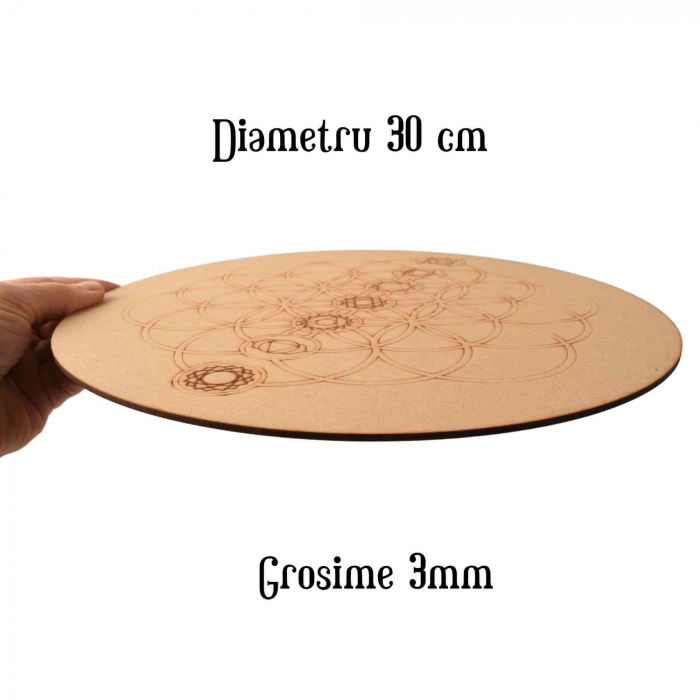 Grila de Cristale din MDF cu Simbolul Florii Vietii - 30 cm [2]
