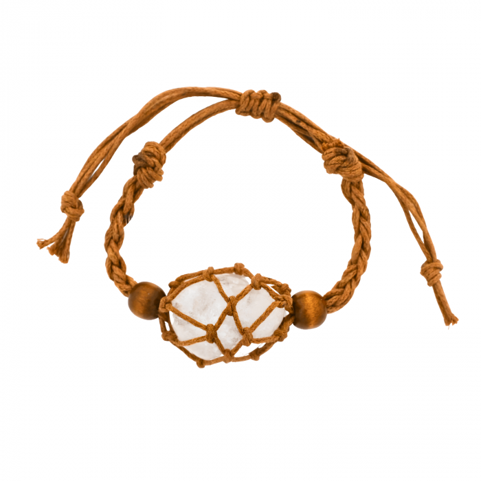 Bratara Reglabila din Sfoara maro Cerata cu Cosulet pentru Pietre si Cristale [5]