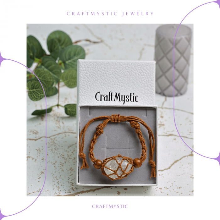 Bratara Reglabila din Sfoara maro Cerata cu Cosulet pentru Pietre si Cristale [4]