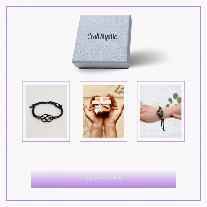 Bratara Reglabila din Sfoara Cerata Neagra cu Cosulet pentru Pietre si Cristale Semipretioase [9]