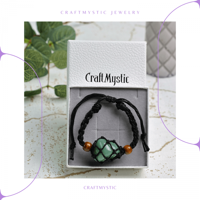 Bratara Reglabila din Sfoara Cerata Neagra cu Cosulet pentru Pietre si Cristale Semipretioase [8]