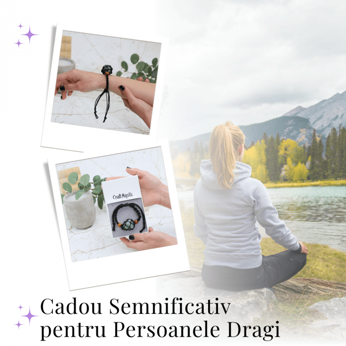 Bratara Reglabila din Sfoara Cerata Neagra cu Cosulet pentru Pietre si Cristale Semipretioase [7]