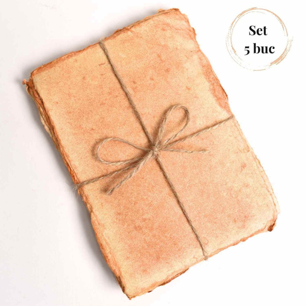 Hartie de bumbac galbena vintage 15x10 cm – Perfecta pentru arta si scris [1]