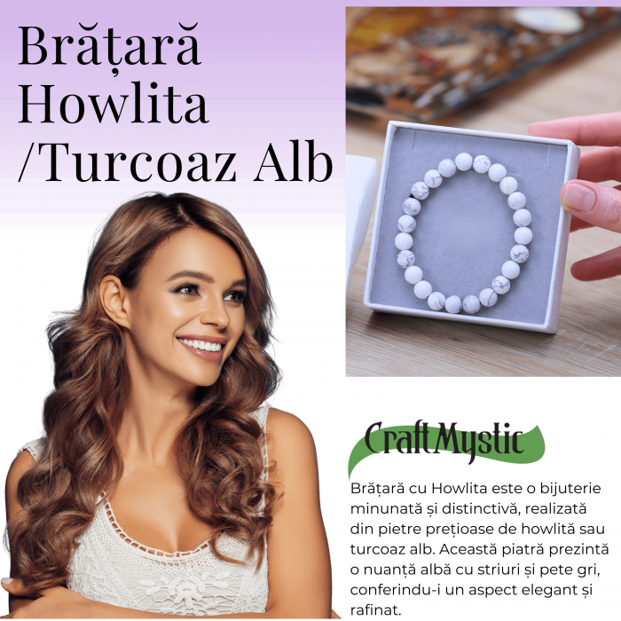 Bratara cu margele 8mm din pietre semipretioase naturale din turcoaz - Aduce echilibru [7]