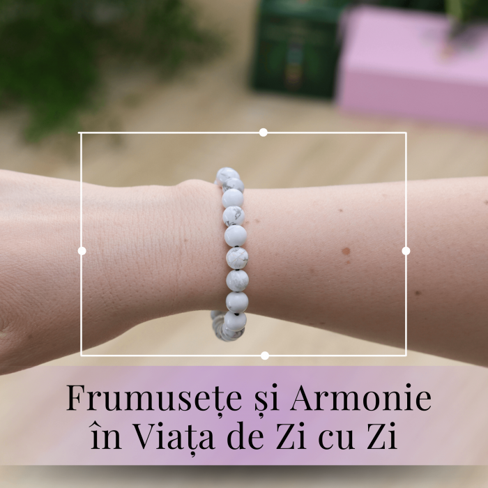 Bratara cu margele 8mm din pietre semipretioase naturale din turcoaz - Aduce echilibru [2]