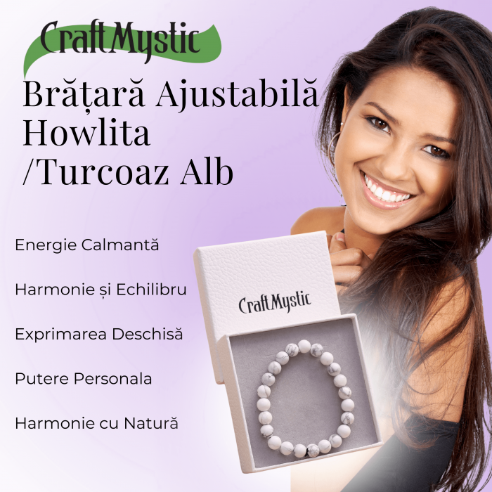 Bratara cu margele 8mm din pietre semipretioase naturale din turcoaz - Aduce echilibru [3]