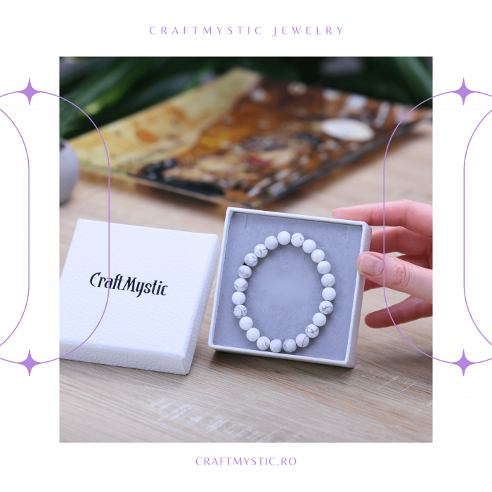 Bratara cu margele 8mm din pietre semipretioase naturale din turcoaz - Aduce echilibru [5]