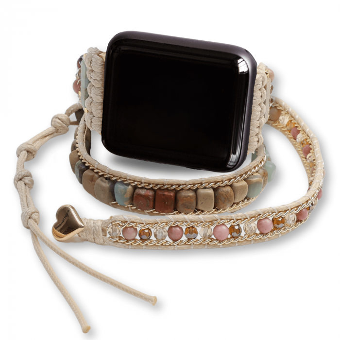 Bratara Boho cu Margele si Pietre Naturale, Compatibila Cureaua Apple Watch [1]