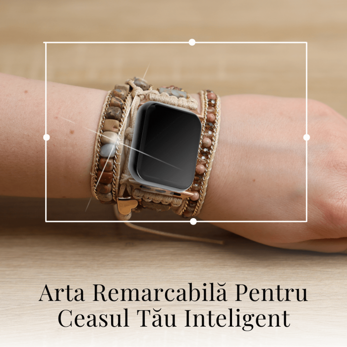 Bratara Boho cu Margele si Pietre Naturale, Compatibila Cureaua Apple Watch [6]