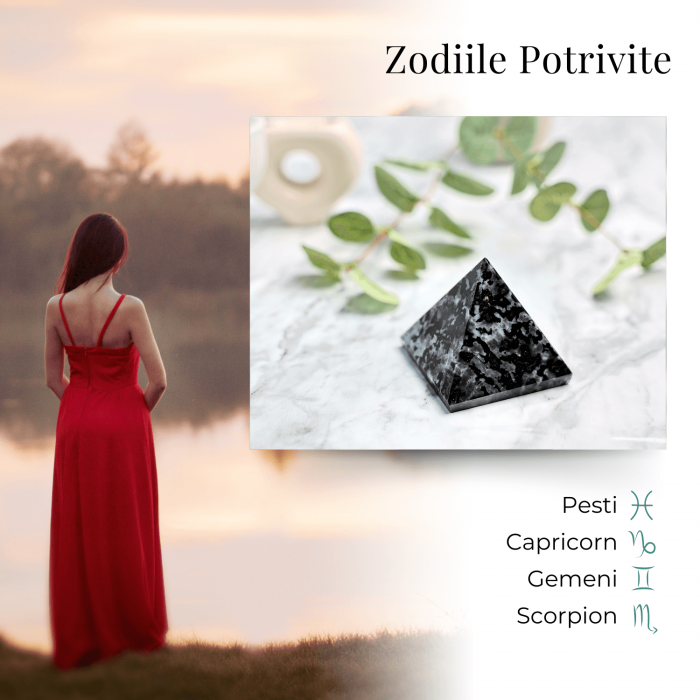 Piramida Sculptata Manual 60mm din Piatra Merlinit Mistic sau Indigo Gabbro Natural [5]