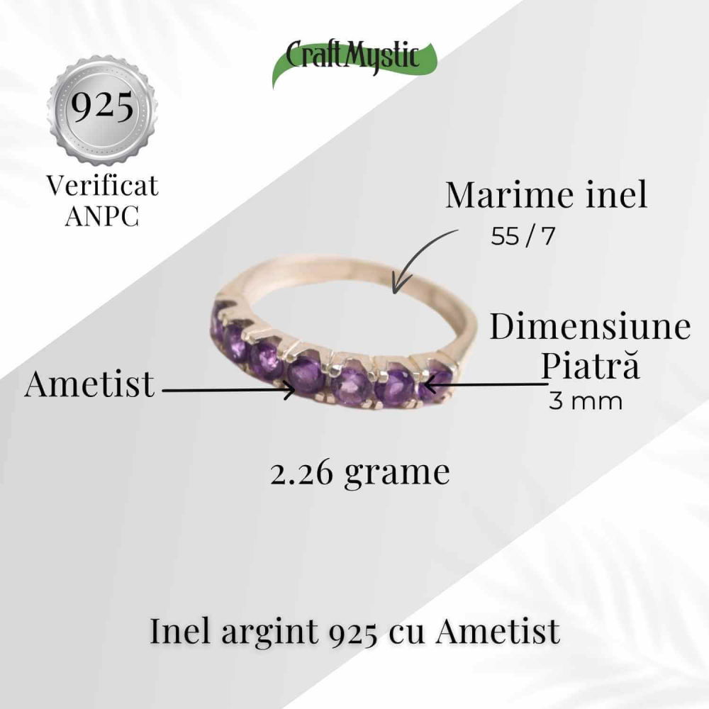 Inel din Argint 925 cu Ametist – Liniste Interioara si Protectie Energetica [4]