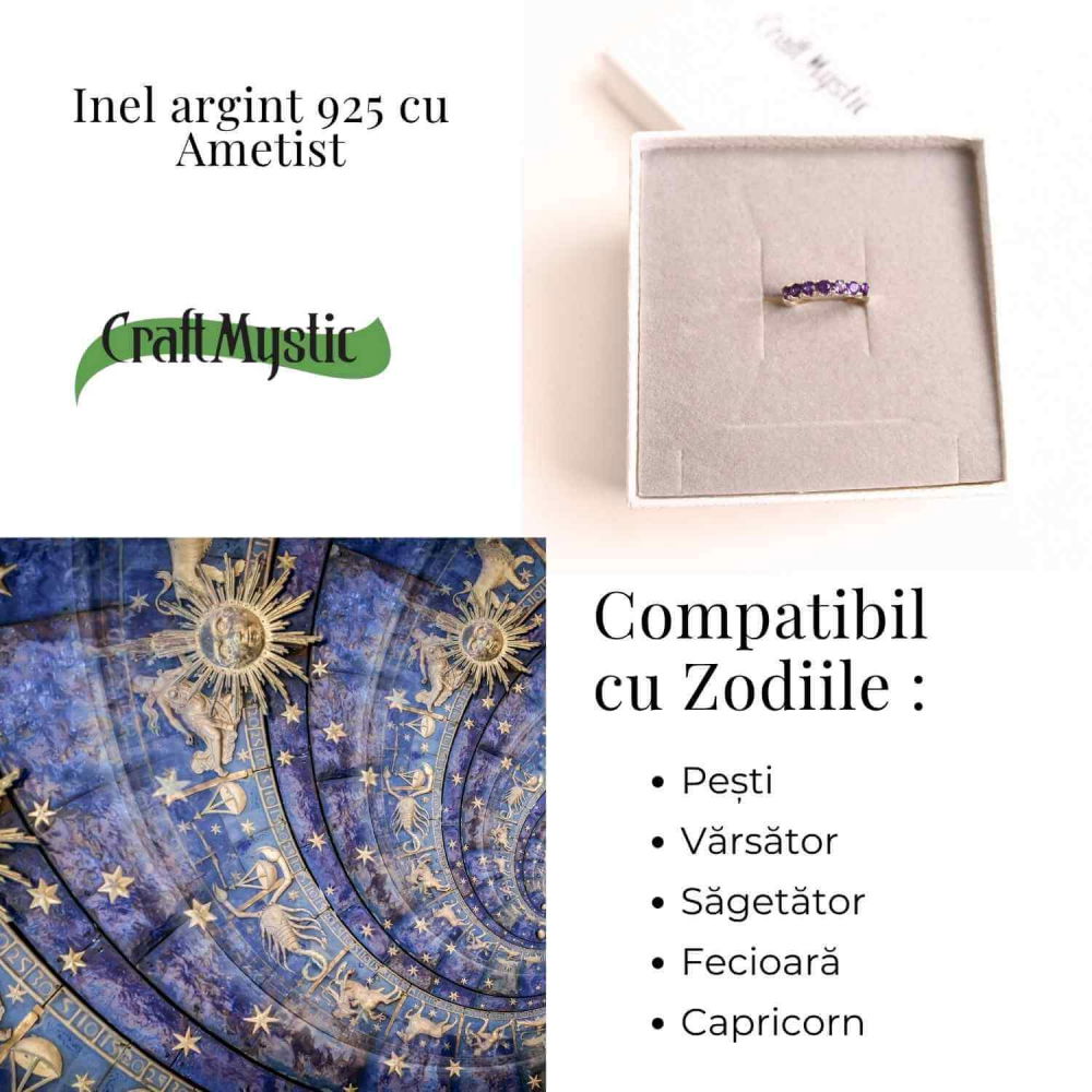 Inel din Argint 925 cu Ametist – Liniste Interioara si Protectie Energetica [5]