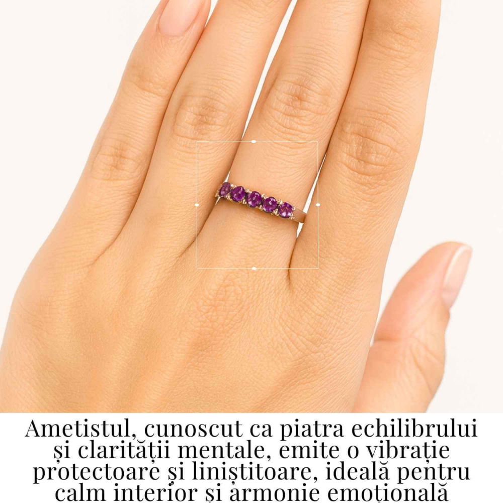 Inel din Argint 925 cu Ametist – Liniste Interioara si Protectie Energetica [2]