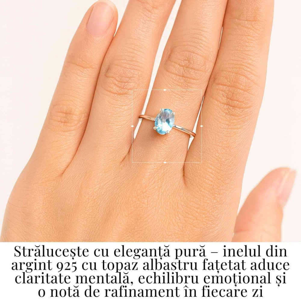 Inel din Argint 925 cu Topaz Albastru – Claritate Mentala si Expresie Autentica [2]