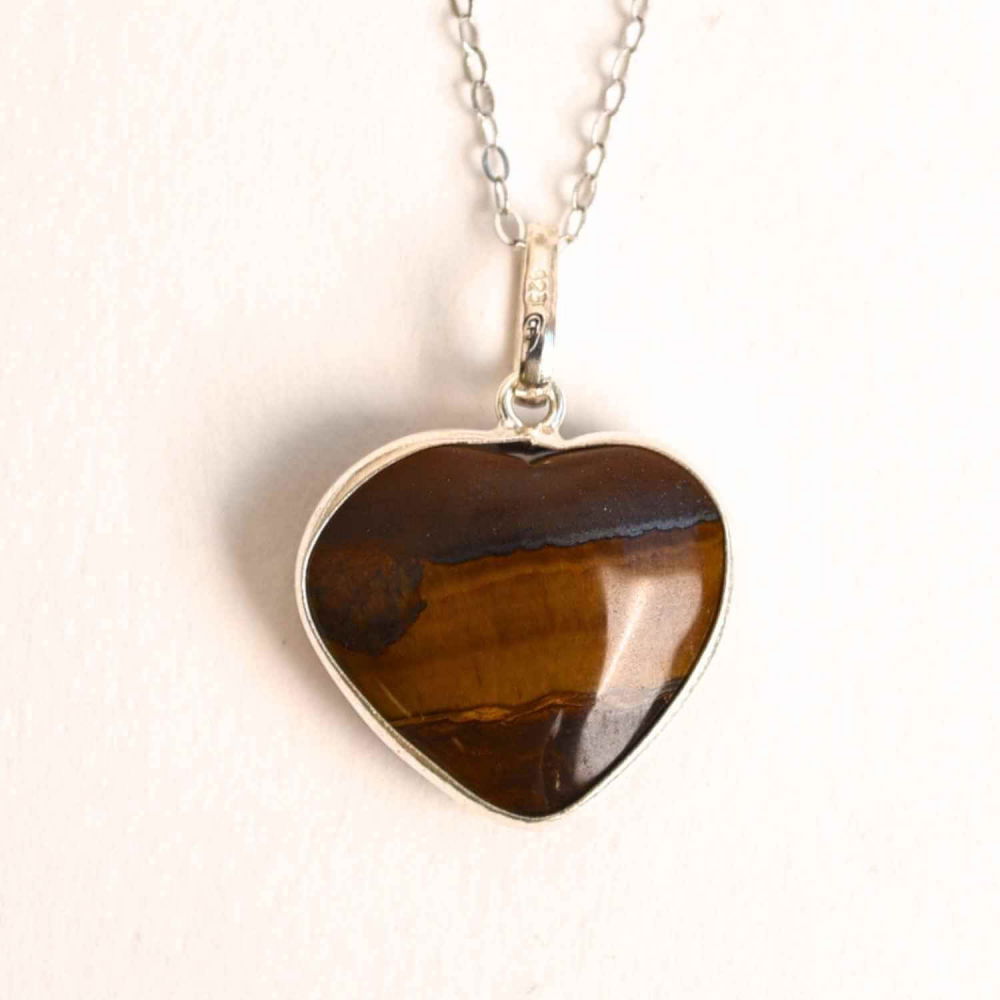 Curaj si Protectie Zilnica – Colier Inima din Argint 925 cu Ochi de Tigru [1]