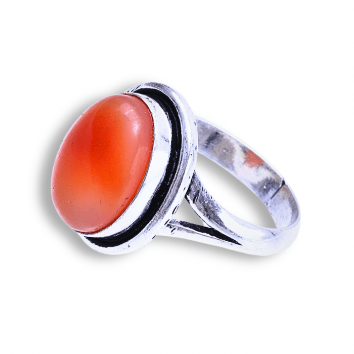 Inel Ajustabil Argintiu cu Carneol Natural, pentru energie si creativitate [10]