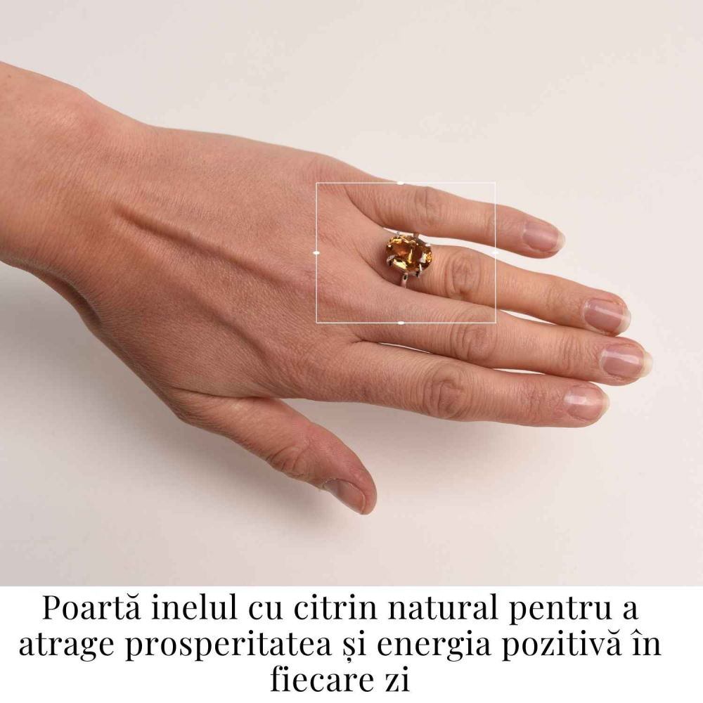 Inel Reglabil cu Citrin Natural Fatetat pentru Energie Pozitiva [2]