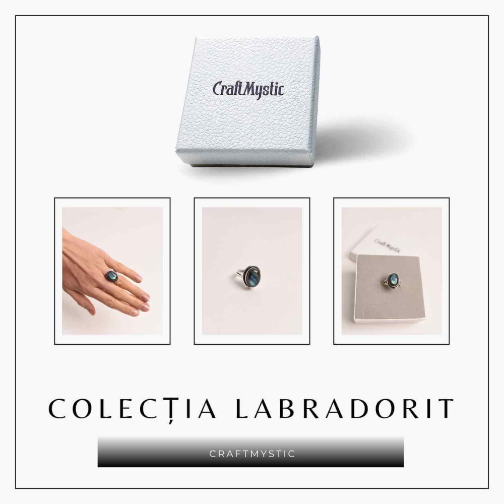 Inel ajustabil argintiu cu labradorit natural – intuitie si protectie [7]