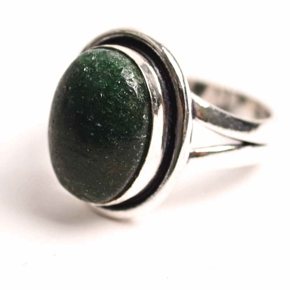 Inel Ajustabil Argintiu cu Jad Verde – Echilibru si protectie energetica [6]