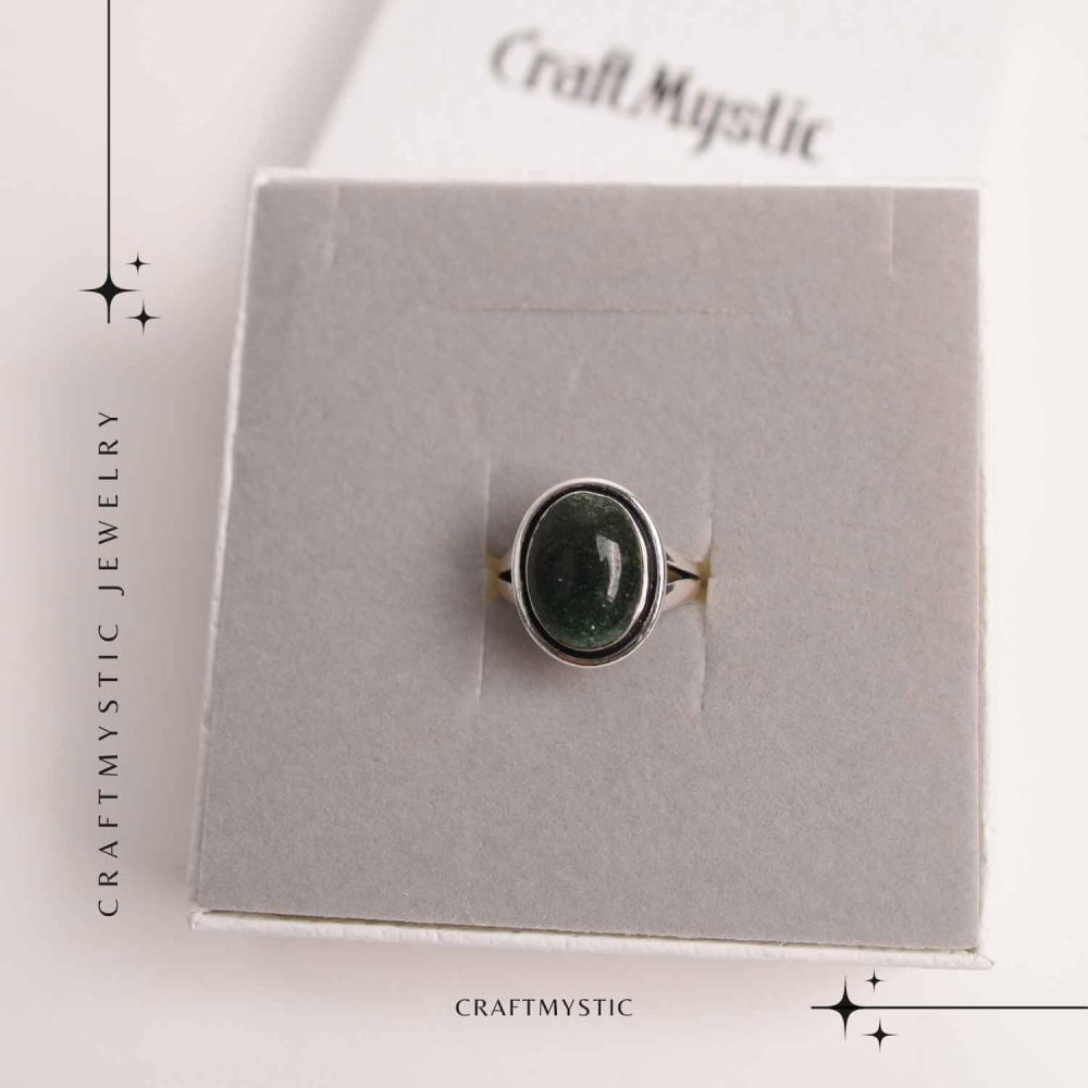 Inel Ajustabil Argintiu cu Jad Verde – Echilibru si protectie energetica [7]