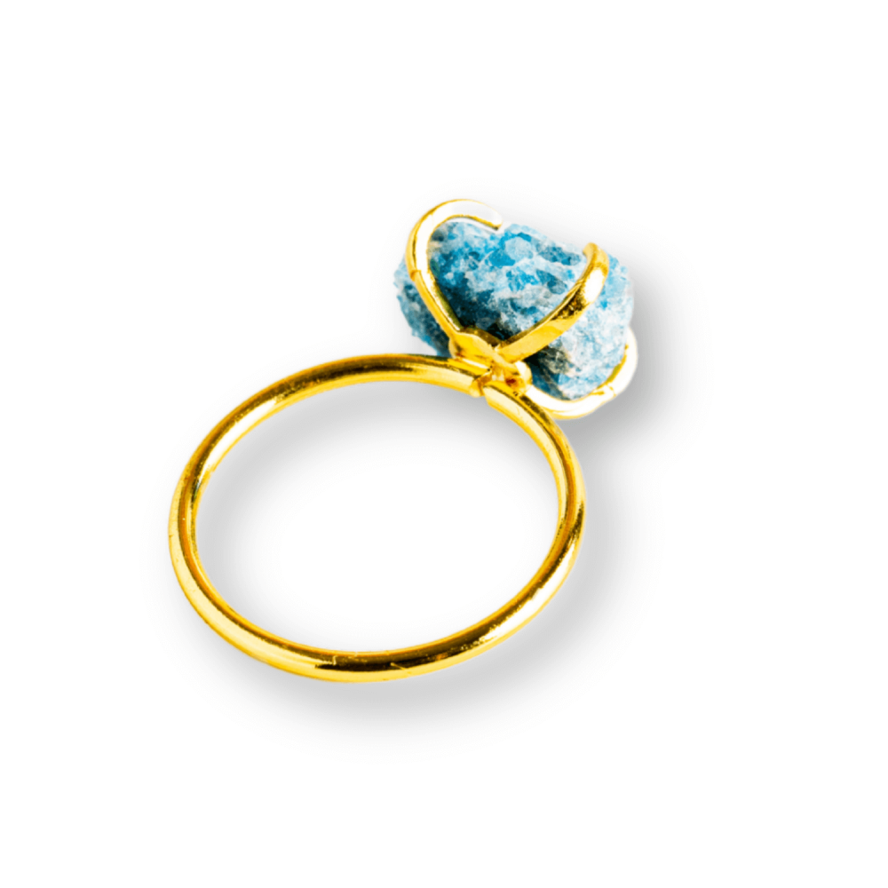 Inel Ajustabil Auriu cu Apatit Brut – Energie Pozitiva, Claritate Mentala si Creativitate [9]
