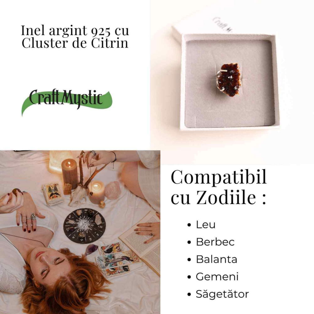 Inel Argint 925 cu Cluster de Citrin – Abundenta si Claritate Zilnica [5]