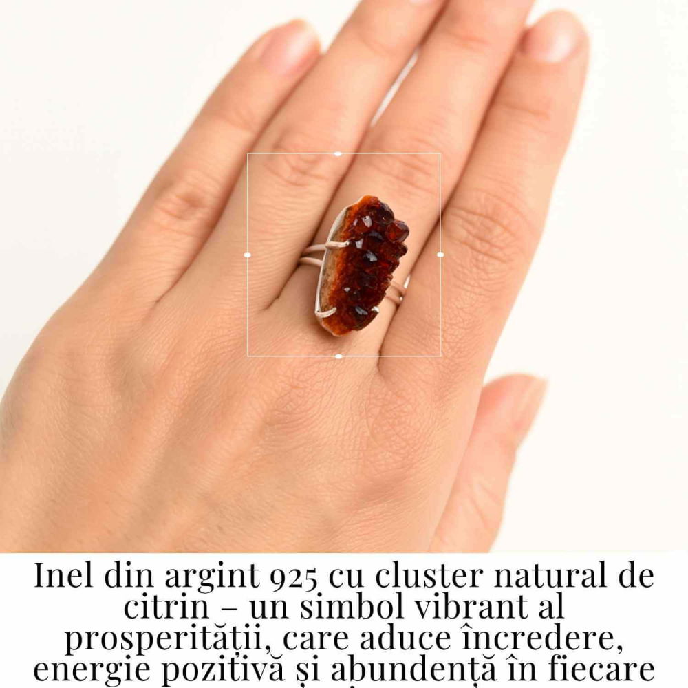 Inel Argint 925 cu Cluster de Citrin – Abundenta si Claritate Zilnica [2]
