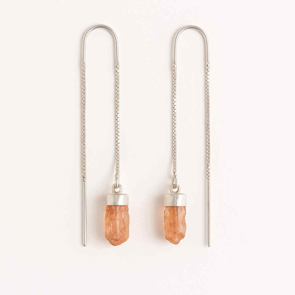 Cercei lungi din argint 925 cu topaz imperial natural – Eleganta si energie pozitiva [1]