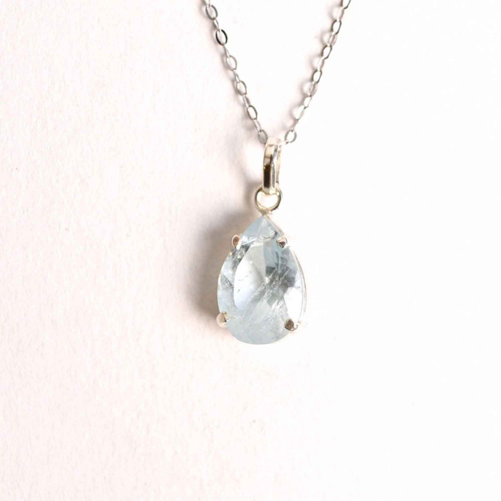 Claritate si Expresivitate – Colier Argint 925 cu Topaz Albastru fatetat Lacrima [1]