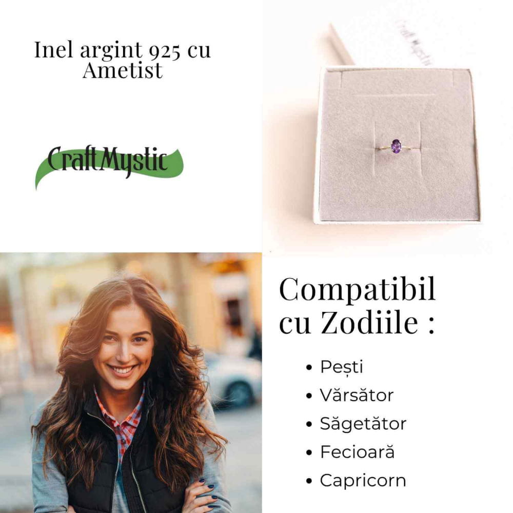 Inel Argint 925 cu Ametist Fatetat – Echilibru si Claritate Emotionala [4]